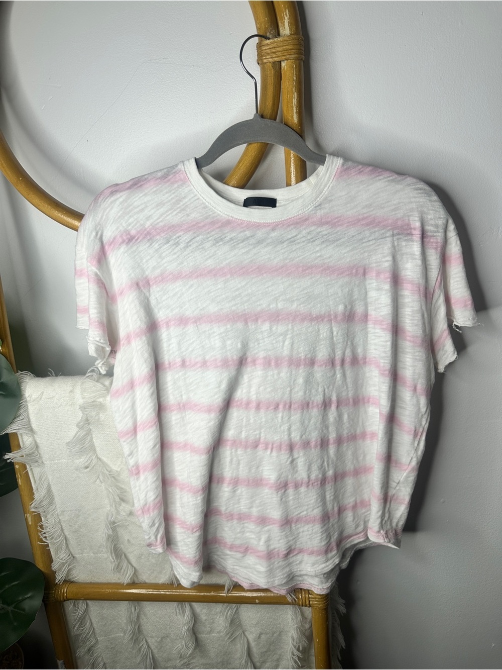 ATM Anthony Thomas Melillo Pink and White Striped Top sz M